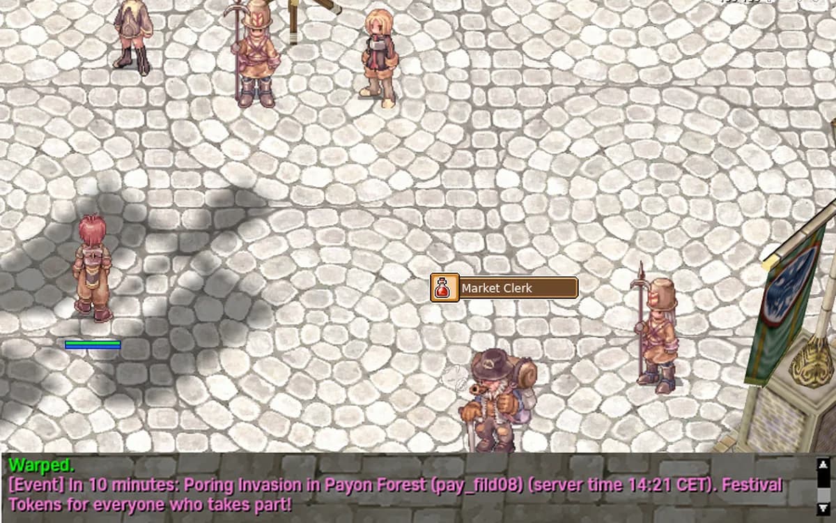 The 10-minute warning in chat in game