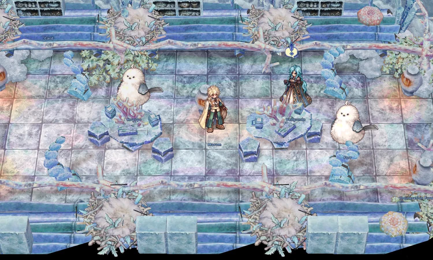 The traders' corner of the Ice Castle in game