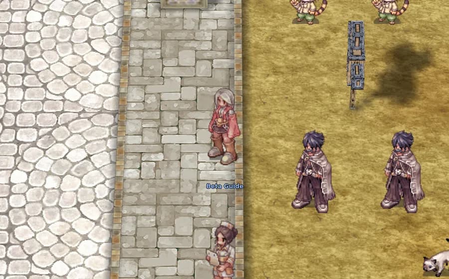 The Beta Guide at the hall's west edge