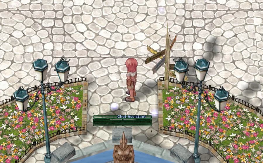 The Chef Assistant in Prontera, seen from behind in game