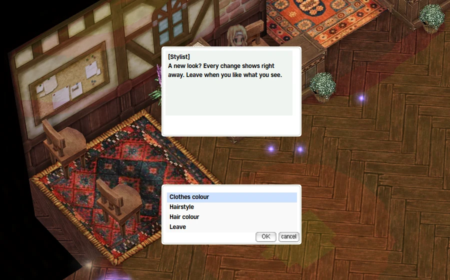 A Stylist's dialog with the style menu