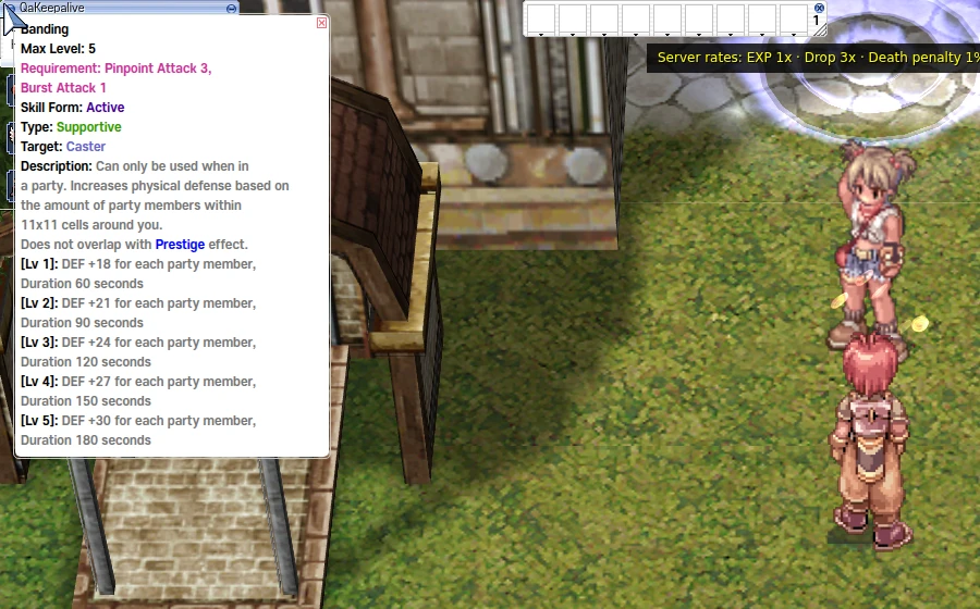 The Banding skill window in the game