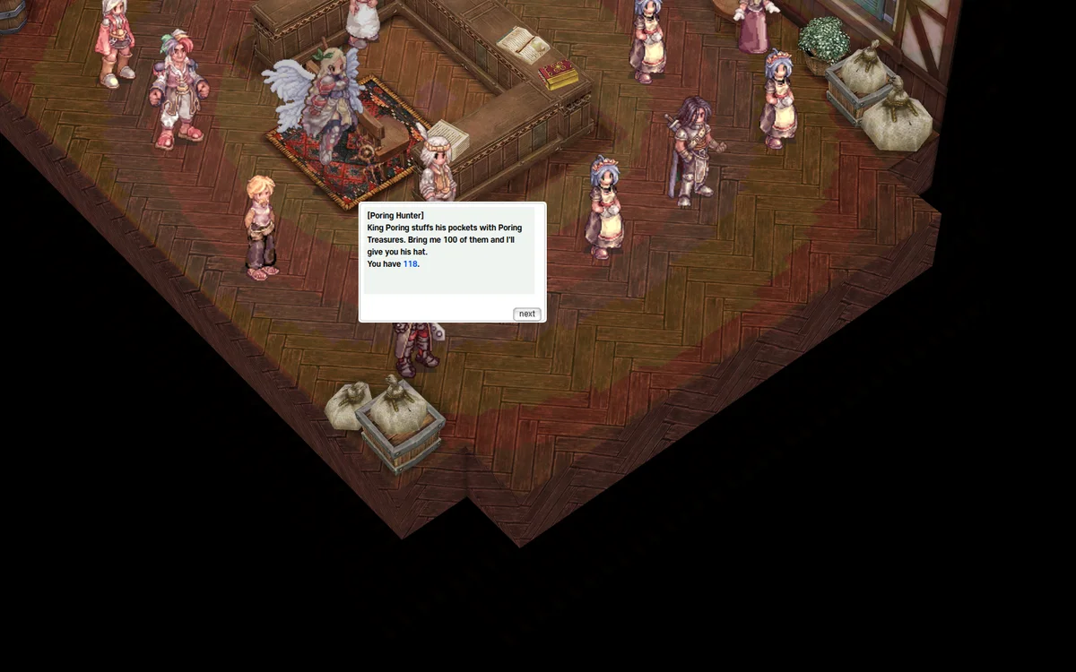 The Poring Hunter's trade dialog