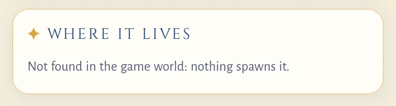 The same training dummy page on a phone now: Where it lives says the dummy is not found in the game world