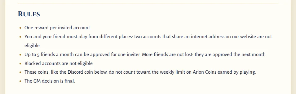 The wiki Invite a Friend page: how an invite works and the Discord link coin